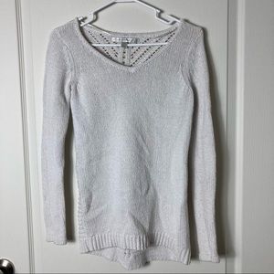 Lauren Conrad Cream Knit Detail Long Sleeve Sweater Women's Size XS